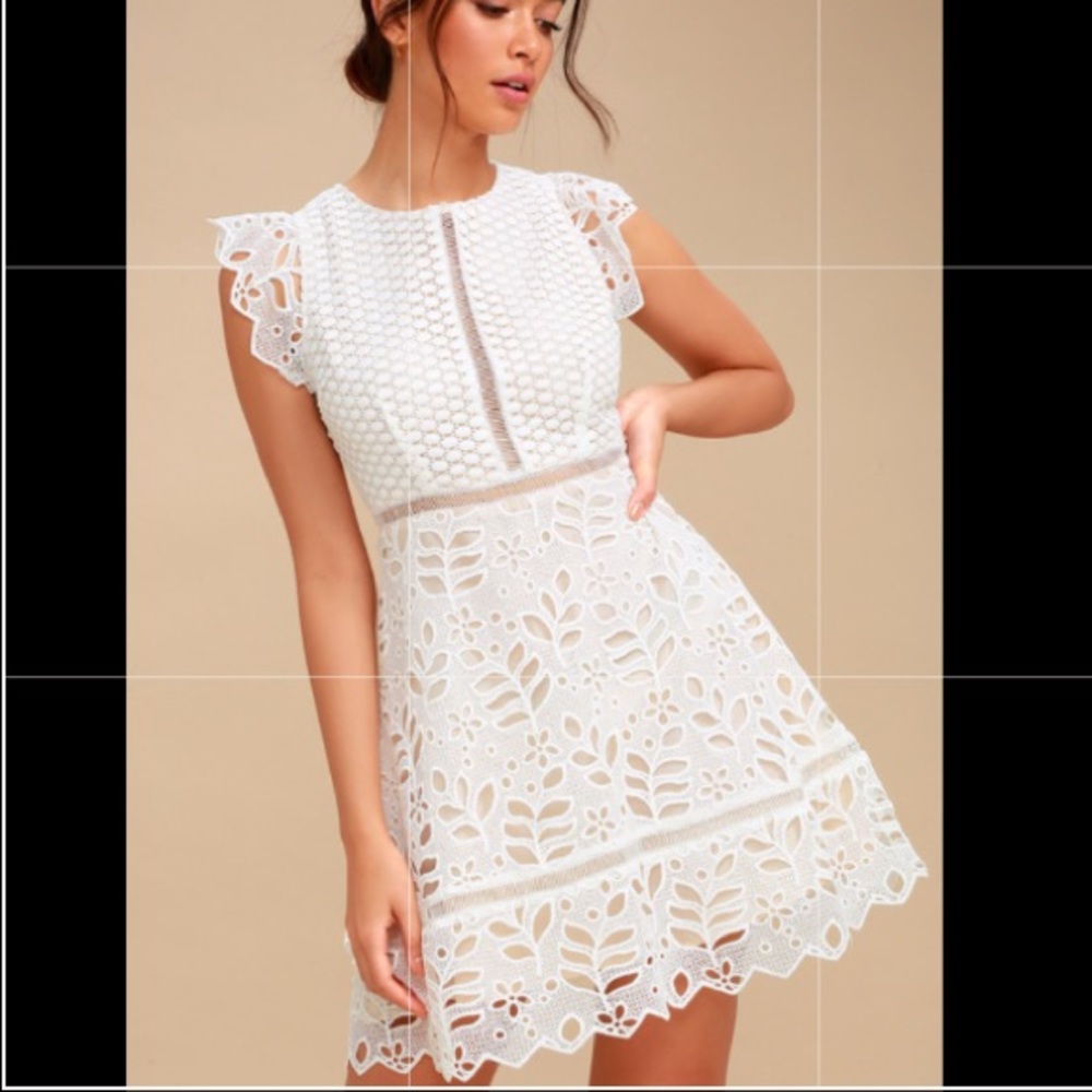 BB Dakota White Crochet Lace Dress